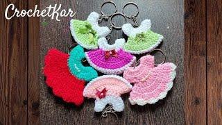 Crochet mini dress keychain |DIY souvenir |crochet pattern