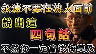 永遠不要在熟人面前說出這四句話.#因果 #熱點 #國學 #國學智慧 #禪悟人生 #智慧 #幸福 #人生智慧 #生活感悟 #智慧人生 #丰富人生 #正能量 #人生感悟 #励志 #心灵感悟 #能量療愈