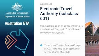 How to Apply for Australian Tourist ETA Visa using australianETA App Subclass 601