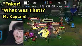 T1 Wolf Reaction :  FAKER Destroying BLG at Deciding Game 5 Final