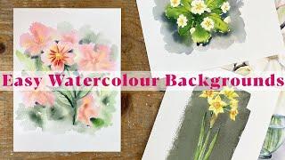 Easy Watercolor Backgrounds for Flower Paintings Step By Step Tutorial