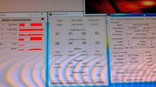 Speed and temperature variations while running PCMark7.