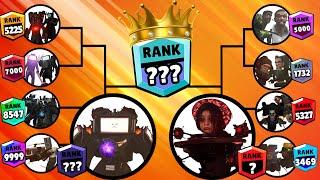 Skibidi toilet tournament brawl stars ranks up Cameraman, Speakerman, Tv man vs Astro Toilet Duchess