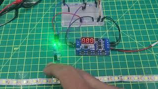 Triggering relay timer using inverted output from IR sensor without Arduino.