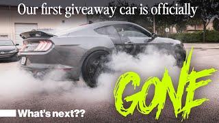 Our #teamlethal Mustang Giveaway car makes a smoky exit...