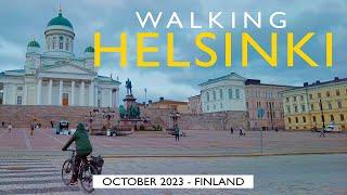 Helsinki Walk: from Punavuori to Railway Station, October 2023, Finland [4K] #slowtv
