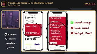 Pragma Conference 2024 - From Zero to Accessible in 30 minutes - Robin Kanatzar