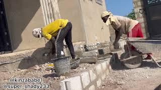 Building in Ghana: P.O.P work continues/ steps and planters/ Trip to DVLA