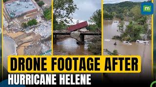 Drone footage after Hurricane Helene shows devastation in North Carolina