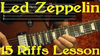 Led Zeppelin - 15 Great Riffs - Guitar Lesson