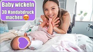 Baby 3D Handabdruck machen  Wickeln & wiegen mit Hebamme! Wochenbett Nachsorge | Mamiseelen