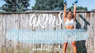10 MINUTE TONE: DUMBBELL ARMS (follow along arm workout, real time, dumbbell only)