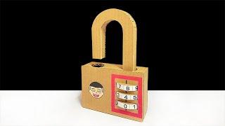 How to Make Combination Password Lock From Cardboard | วิธีทำกุญแจใช้รหัสผ่านจากลังกระดาษ