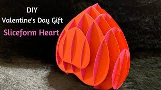 HOW TO DIY SLICEFORM HEART | EASY VALENTINE'S DAY GIFT | PAPERART TUTORIAL | SLICEFORM PAPERCRAFT