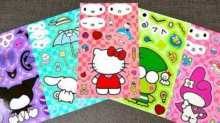 [toy asmr] Hello kitty & Friends Kuromi Sanrio My melody Cinnamoroll Sticker Book | ASMR DIY Paper