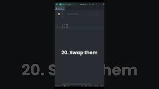 Python Hack: Swap Variables in 1 Line  #python #coding #pythontips