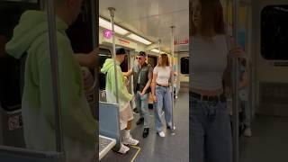 Brave Biker Defends Woman from Harassment in the Subway #shorts