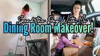 DINING ROOM MAKEOVER || SPEND THE DAY WITH ME 2022 || SHOPPING, PAINTING + CLEANING || MOM LIFE VLOG