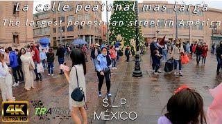 [4K] The longest pedestrian street in America. San Luis Potosí, Mexico