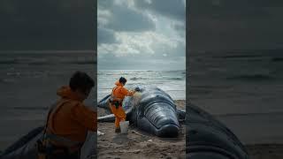 Beautiful Moment - Blue Whale Rescue #shorts #viral #ai #animalrescue