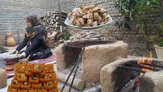 The best sesame halva(halwa) with saffron in a rural house