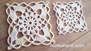 Crochet Easy Flower Square Motif #4