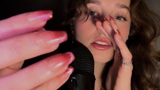 ASMR very up close clicky whispers (show and tell press on nails)