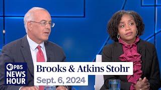 Brooks and Atkins Stohr on if there's a double standard for what Trump and Harris say