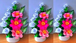 beautiful flower bouquet making with paper / diy flower bouquet