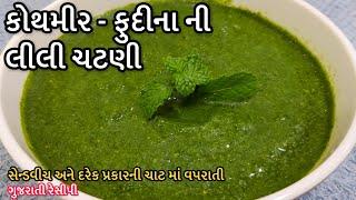 Green Chutney recipe - કોથમીરની લીલી ચટણી - How to make Green Chilli Chutney - Dhania Pudina Chutney