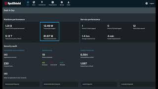 RedShield Portal demo, focusing on the new performance dashboard