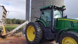 John Deere grinding high moisture corn