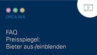 ORCA AVA | FAQ - Preisspiegel: Bieter aus-  und einblenden