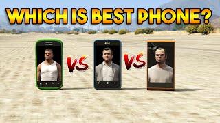 GTA 5 ONLINE : FRANKLIN VS MICHAEL VS TREVOR (WHICH IS BEST PHONE?)