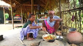 DESI CHICKEN RECIPE| tribal village life with country chicken curry by our grandfather & grandmother