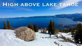 Skiing above the Deep Blue waters of Lake Tahoe on Jake’s Peak!