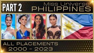 MISS UNIVERSE PHILIPPINES | EVERY PLACEMENT 2000-2023