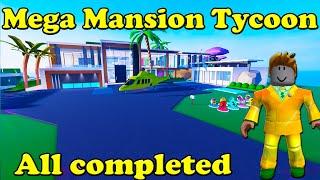 Roblox Mega Mansion Tycoon All Houses are Completed