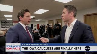 Ron DeSantis Interview on GMA3 (ABC) (Iowa Caucus, Haley, Trump)