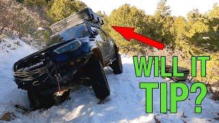 Jeep On Its Side, Dodge And A Toyota In The Snow