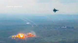 Рискованный сброс бомб ФАБ 500 самолетом Су-34 на Украине