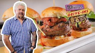 Guy Fieri Eats a Bomb Bacon Jam Burger in Charlotte, NC | Diners, Drive-Ins and Dives | Food Network