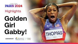 USA's Gabby Thomas wins gold in women's 200m at the Olympic Games  | #Paris2024 #Olympics