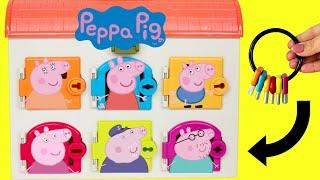 Peppa Pig Surprise Doors with Keys + DIY Crafts for Kids!