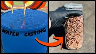 Water Casting Copper - 11kg Melt - ASMR Metal Melting - Trash To Treasure - BigStackD Casting