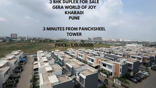  3 BHK Duplex for Sale in Gera World of Joy, Kharadi, Pune - 1.15 Cr