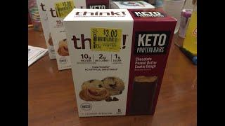 Walmart Clearance Think! Keto Protein Bars Chocolate Peanut Butter Cookie Dough unboxing