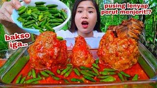 EATING SPICY, SPICY RIBS MEATBALLS, CHILLI, EXTRA MUKBANG SAMBAL#makancabementah