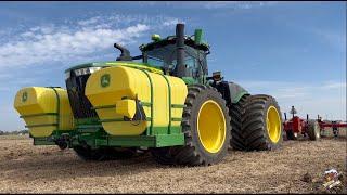 John Deere 9R 640 Tractor pulling an Unverferth Zone Builder | Ripping the Fields