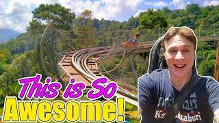 Crazy Rollercoaster in Chiang Mai Jungle Thailand 2024  Trying Local Thai Snack 